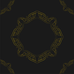 abstract background seamless pattern with thai pattern. yellow thai pattern line on black background.