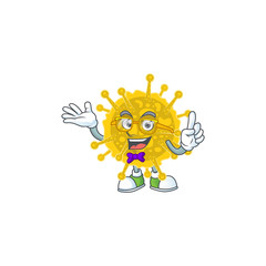 Super Funny coronavirus pandemic in nerd mascot design style