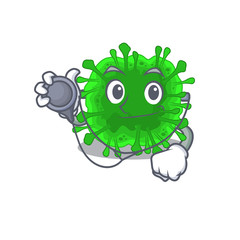 An elegant minunacovirus in a Doctor Cartoon character with tools