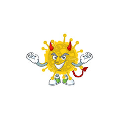 Cartoon picture of coronavirus pandemic in devil cartoon character design