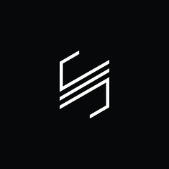 Minimal elegant monogram art logo. Outstanding professional trendy awesome artistic SE ES initial based Alphabet icon logo. Premium Business logo White color on black background