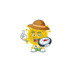 Coronavirus pandemic an experienced explorer working using a compass