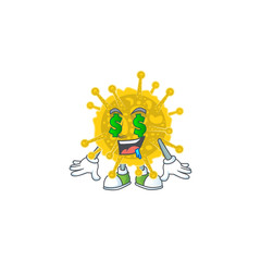 Rich coronavirus pandemic with Money eye mascot character concept