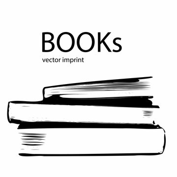 vector imprint stack of books illustration