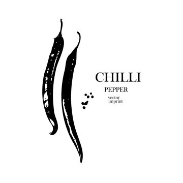 vector imprint chili pepper illustration