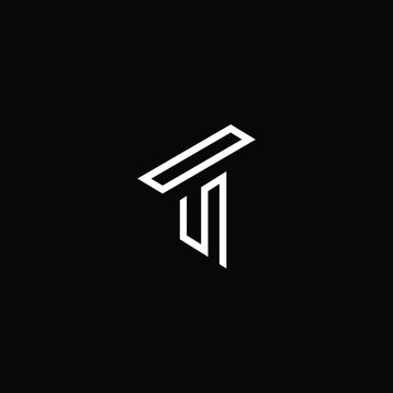 Minimal elegant monogram art logo. Outstanding professional trendy awesome artistic T TS ST initial based Alphabet icon logo. Premium Business logo White color on black background