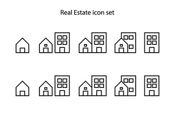 Real estate icon set, icon vector