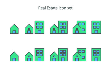 Real estate icon set, icon vector