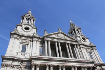 West front of St Paul's Cathedral in a sunny day, London, UK
