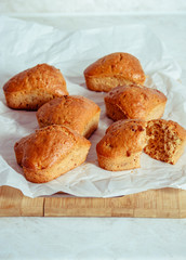 Homemade cupcakes on baking paper