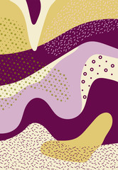 Creative geometric colorful background with patterns. Collage. Design for prints, posters, cards, etc. Vector.