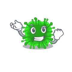 Minunacovirus cartoon character style with happy face