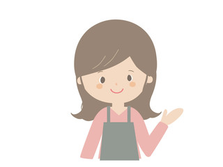 Young woman wearing apron