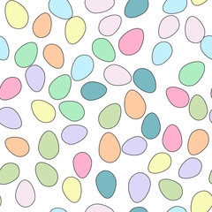 Seamless pattern with colorful Easter eggs. Vector illustration