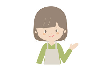 Young woman wearing apron