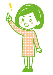 発見する女性　ポーズ　イラスト