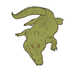 凶暴なワニのイラスト　全身　