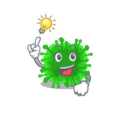 Have an idea gesture of minunacovirus mascot character design