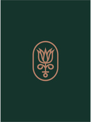 line art flower logo design