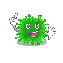 One Finger minunacovirus in mascot cartoon character style