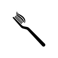 Toothbrush vector icon on a white background.