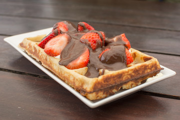 Strawberry waffles