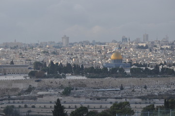 Fototapeta premium Dome of the Rock. Omar's Mosque. Muslim temple in the ancient city of Jerusalem in Israel. Place of prayer of the followers of Muhammad.