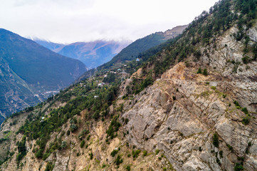 Fototapeta na wymiar Suicide Point near Roghi Village Kalpa Himachal Pradesh India