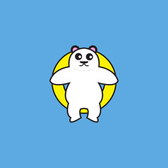the white bear is sunbathing vektor design