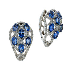 miniature sterling silver earrings with blue stones