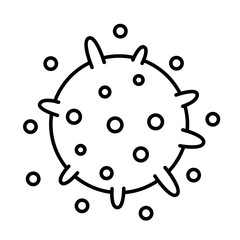 Coronavirus. Covid-19 Virus icon. The Molecule viral bacteria infection. Virus infection test. Pandemic. Flu epidemic. Contour line vector.