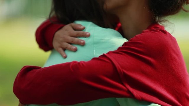 Friend female embrace. Women hugging each other