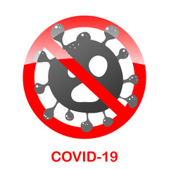 no virus covid-19 - cartoon icon sign