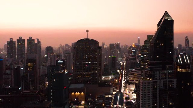 Bangkok Aerial view, above Sukhumvit and Thonglor district in Thailand