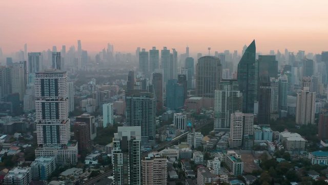 Bangkok Aerial view, above Sukhumvit and Thonglor district in Thailand