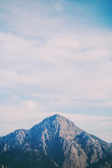 Beautiful Turkish mountains on a background of cloudy sky.