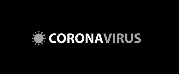 Illustration with text of corona virus. Image simple style. Vector.