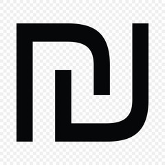 Israeli sheckel Currency symbol icon