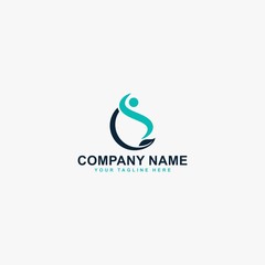 Pain relief logo design vector. Abstract letter CS illustration symbol. Circle and leaf vector icons.