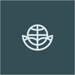 abstract globe and leaf logo design