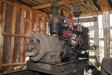 Fototapeta na wymiar Old diesel electric generator.