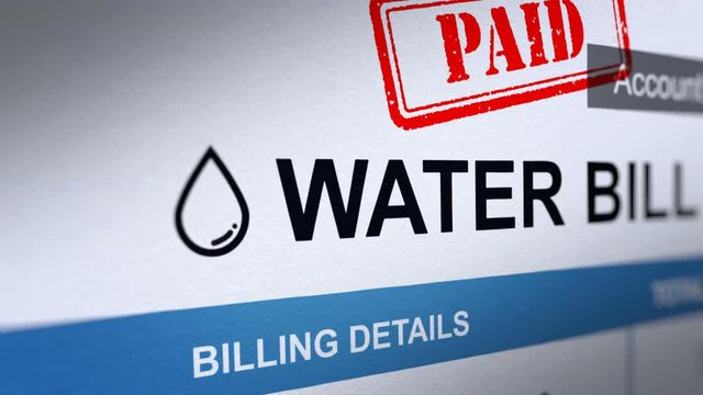 Animation of Water Billing Statement with Paid Stamp