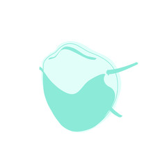 medical mask. vector illustration. blue object on transparent background