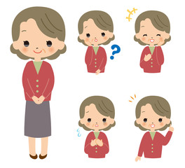 シニア　男性　バリエーション　高齢者　おじいさん　セット　