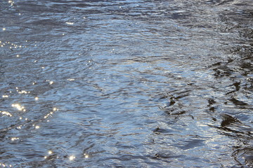Water surface with waves and glare of light. Place for text and design