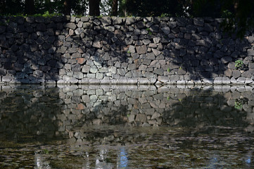 Fototapeta na wymiar 江戸城、お堀と石垣