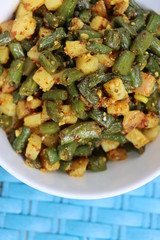 French beans potato dry fry, Indian vegetable