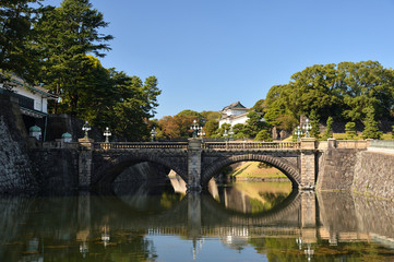 Fototapeta na wymiar 皇居正門、二重橋と伏見櫓