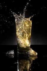 splash in glass of water