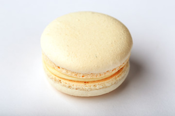 White macaroni Cookies on a white background, isolated.